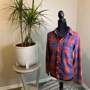Mossimo Plaid Pink/Blue Long Sleeve Flannel